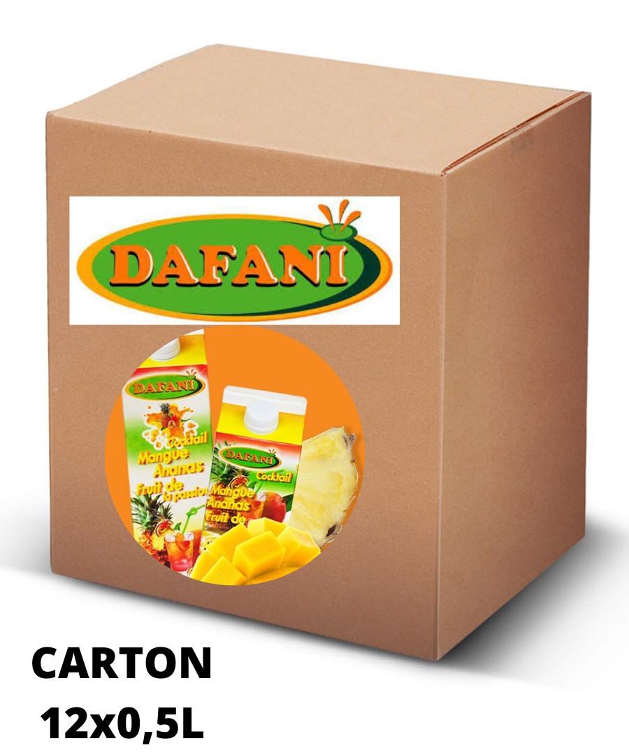 Jus DAFANI - Cocktail Mange, Ananas & Fruit De La Passion (12x0,5L)